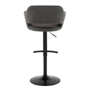 Margarite - Contemporary Adjustable Barstool With Swivel With Rounded T Footrest (Set of 2)