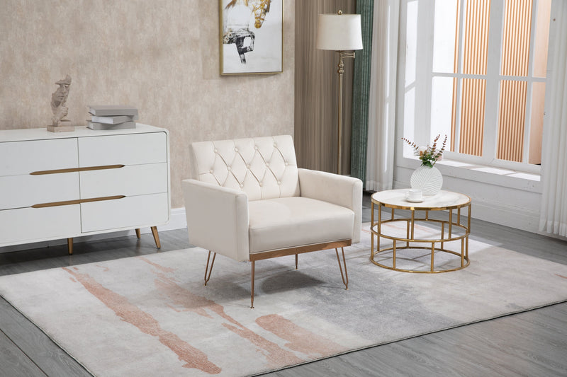 Accent Chair, leisure single sofa with Rose Golden feet