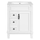 Bathroom Vanity With Sink, Compact Cabinet & 2 Drawers And Adjustable Shelf by Unique Piece Furniture
