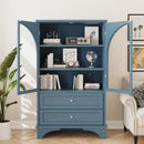 52.17"H Glass Door Display Case Storage Cabinet with 2 Drawers and Adjustable Shelf by HouseOfZazla