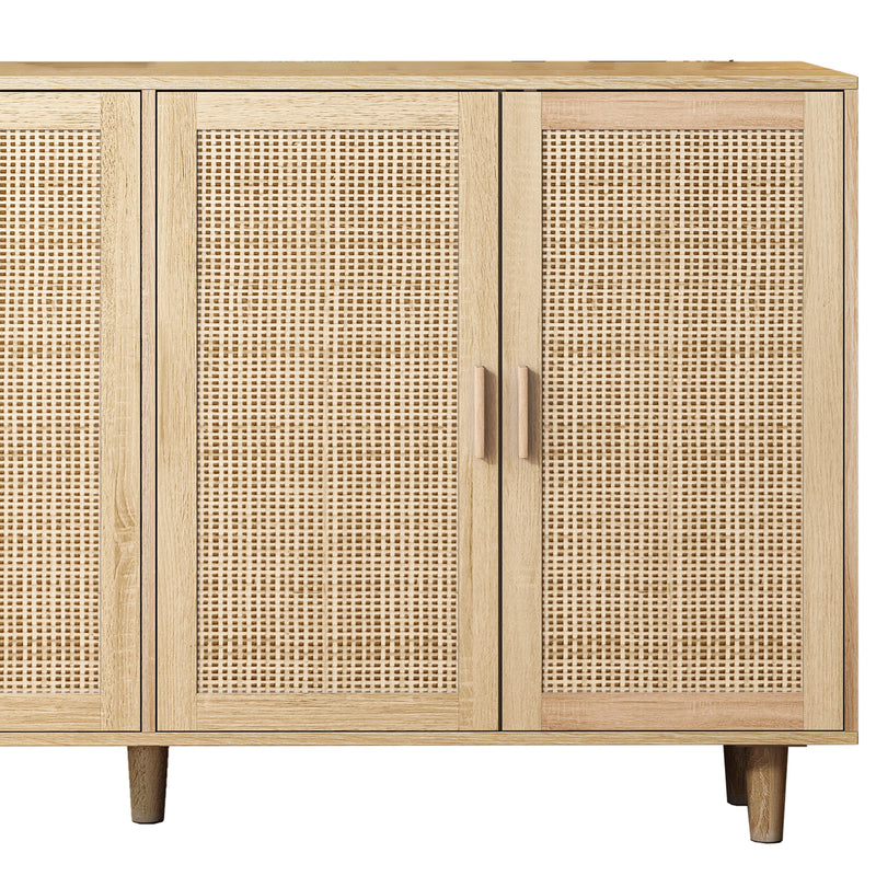 Walker Edison | 4-Door Rattan Storage Sideboard TV Stand