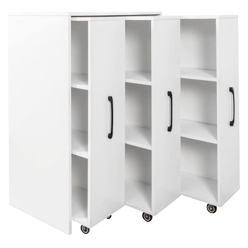 3 Tier Bookcase with Three Pulled Out Doors and Wheels, photo 7 of 10
