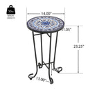 Patio Side Table, Blue+Black by HouseOfZazla