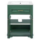 Bathroom Vanity With Integrated Sink, 2 Door Cabinet With Tip Out Drawer, Rectangular Design by Unique Piece Furniture