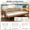 TOPMAX Outdoor Large Daybed Acacia Wood 6-Piece Patio Sofa Set