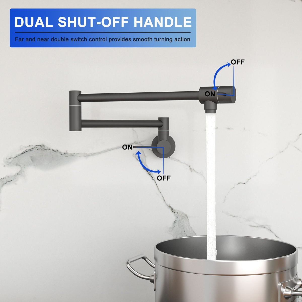 Modern Design Pot Filler Faucet Wall Mount Kitchen Sink, Folding Stretchable, photo 3 of 20