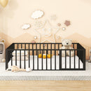 Metal Floor Bed Frame With Fence And Door by Unique Piece Furniture