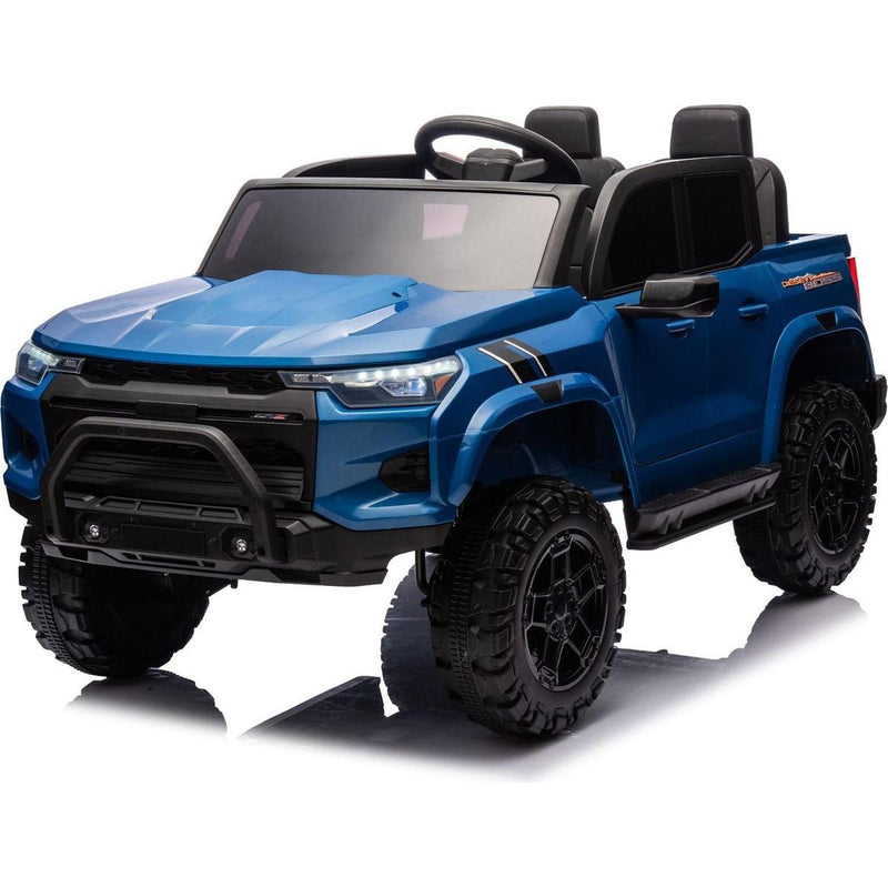 24V10A Two-seater Kids Ride On Electric Pickup, kids ride on toy W/parents remote control,4WD 800W motors,Two Safety belts,High Gate Safety Design,USB,Bluetooth, Speed 2.49-3.73MPH for kids aged 3+.