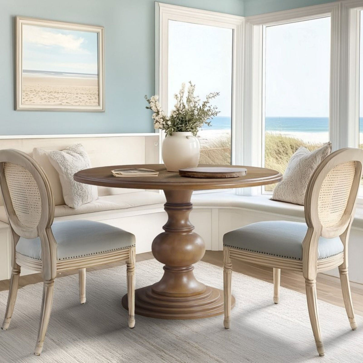 Round Pedestal Dining Table - Walnut, photo 3 of 8