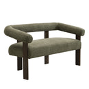 Round Armrest Loveseat (Green + Brown) by HouseOfZazla