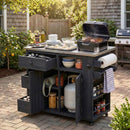 TOPMAX Outdoor Solid Wood Extendable Kitchen Island by HouseOfZazla