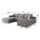 107" Cloud Sectional Sofa with 1 Ottoman