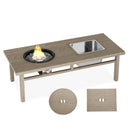 3 In 1 Outdoor Propane Fire Pit Table 50, 000 BTU With Ice Bucket - Beige by HouseOfZazla