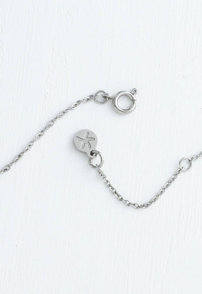 Pillar Mother of Pearl Necklace in Silver