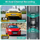 Dual Channel Car Dash Cam with Front 4K & Rear 1080P by LJGDeals