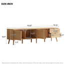 TV Stand, Media Console, 2 Drawers & Cable Management - Natural Wood by HouseOfZazla