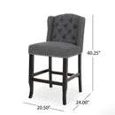 Vienna Fabric Tufted Counter Stool With Nailhead Accents (Set of 2) by HouseOfZazla