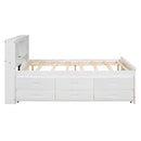 Platform Bed With Storage Headboard, USB, Trundle And 3 Drawers
