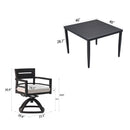Outdoor Modern Dining Set, Chairs Sunbrella Cushioned And Dining Table With Umbrella Hole by HouseOfZazla