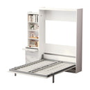 Morden Deisgn Vertical Murphy Bed With Shelf And Drawers For Bedroom Or Guestroom Wall Bed Space Saving Hidden Bed With New Style Gas Struts