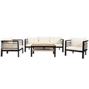 4 Pieces Outdoor Sectional Sofa Set 5 Person Patio Seating Group Outdoor Conversation Set With Cushions And A Coffee Table For Patios by HouseOfZazla