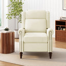 Push Back Recliner Chair Upholstered With Classic Wing Back And Solid Gourd-Shaped Legs by HouseOfZazla