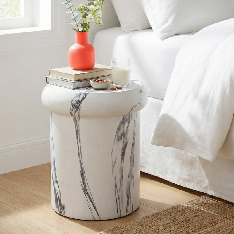 18.11"H Sculptural MGO Side Table, photo 2 of 10
