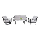 Outdoor Conversation Set With Chairs, Bench Sofa, Tables, Sunbrella Cushions by HouseOfZazla