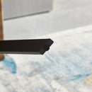 Modern Minimalist Style Dining Table MDF Wooden Top Metal Shelf Metal Heat Transfer Legs Leveling Feet For Dining Room Kitchen Office Table - Walnut / Black by HouseOfZazla