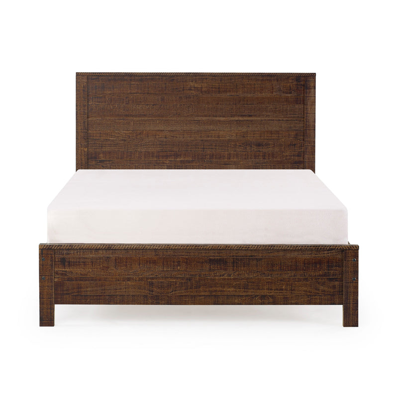 Albany Solid Wood Espresso Bed, Modern Rustic Wooden Queen Size Bed Frames Box Spring Needed