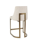 Upholstered Counter Stool With Metal Base - Cream by HouseOfZazla