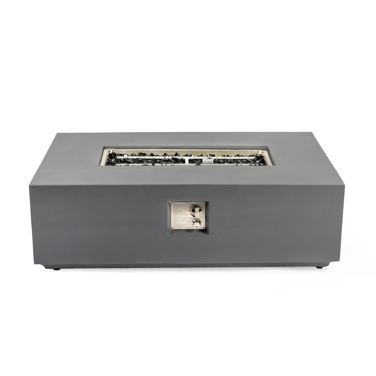 Volon - Rectangular Fire Pit Table, Propane Powered, 50,000 BTU - Light Gray, photo 9 of 25