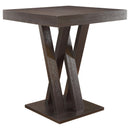 Double X Base Square Bar Table - Cappuccino by HouseOfZazla