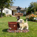 Labrador Puppy Solar Planter Garden Statue by HouseOfZazla