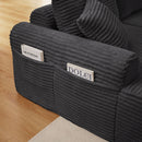 Modular Sectional With Arched Armrests, Includes 3 Back Cushions & 2 Throw Pillows by HouseOfZazla
