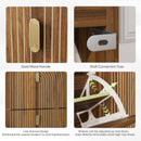 Slim Shoe Storage Cabinet with 2 Flip Drawers & Gold Handles