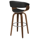 Swivel Bar Stool Elegant Design With Upholstery - Walnut by HouseOfZazla