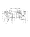 5 Pieces Dining Table Set, Small, Rectangular