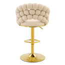 Puffy Bubble Chair, Ball Chain (Set of 2) - Beige / Gold by HouseOfZazla