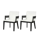 Modern Glossy Dining Chairs (Set of 2), Elegant Upholstery And Ergonomic Design - Black White