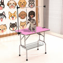 Folding Dog Pet Grooming Table Stainless Steel Frame Rubber Mat On Board With Adjustable Arm And Clamps Pet Dog Cat Grooming Table by HouseOfZazla