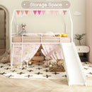 Jack - House Loft Bed With Slide And Curtain Set by HouseOfZazla