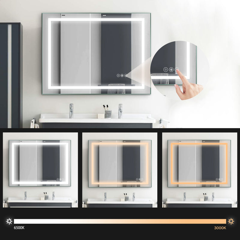 36x48 Led mirror 3 brightness x 3 colors Anti-fog