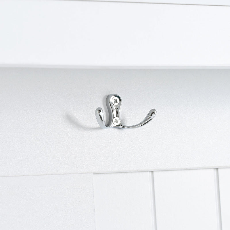 5-in-1 Entryway Bench with Shutter-shaped doors, Coat Rack, Cushion and 4 Sturdy Hooks, 47.2" Wide Hall Tree with Storage Bench for Hallway, Entryway, Living Room