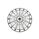 42 Inch Round Medallion Wall Mount Metal Accent Decor, Handmade Circle Design, Antique Black