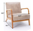 Classic Mid-Century Modern Accent Chairs, Open Framed Armchair With Cushioning