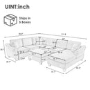 Contemporary U - Shaped Sectional Sofa With Movable Storage Ottoman by Unique Piece Furniture