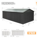 12x20ft Outdoor Metal Garage Shed by HouseOfZazla