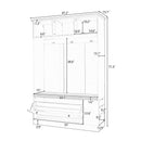 5-in-1 Entryway Bench with Coat Rack, Cushion and 3 Sturdy Hooks, 47.2" Wide Hall Tree with Shoe Storage Bench for Hallway, Entryway, Living Room