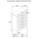 Inverness - 5 Drawer Bedroom Chest - White by HouseOfZazla